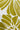 A close-up of a fabric or wallpaper pattern featuring bold olive green abstract leaf-like shapes on a white background.