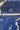 A close-up of a blue and beige floral patterned fabric with a metal measuring tape laid horizontally across the center to show the scale of the print.