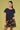 Betty Shorts - Woodcut Flowers in Navy & Lark