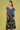 Ivy Long Skirt - Woodcut Flowers Print in Lark & Navy
