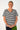 Vee Neck Tee - Navy White  Stripe