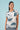 Tilly Top | Woodcut Flowers Arctic blue/bleach