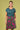 Ivy Short Skirt – Woodcut Flowers Print in Cerise & Green
