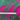 A close-up of a green fabric with a bold hot pink floral pattern, with a silver metal measuring tape ruler laid horizontally across the center to show scale.