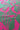 A close-up of a fabric or material surface with a bold pink botanical line pattern over a green base.